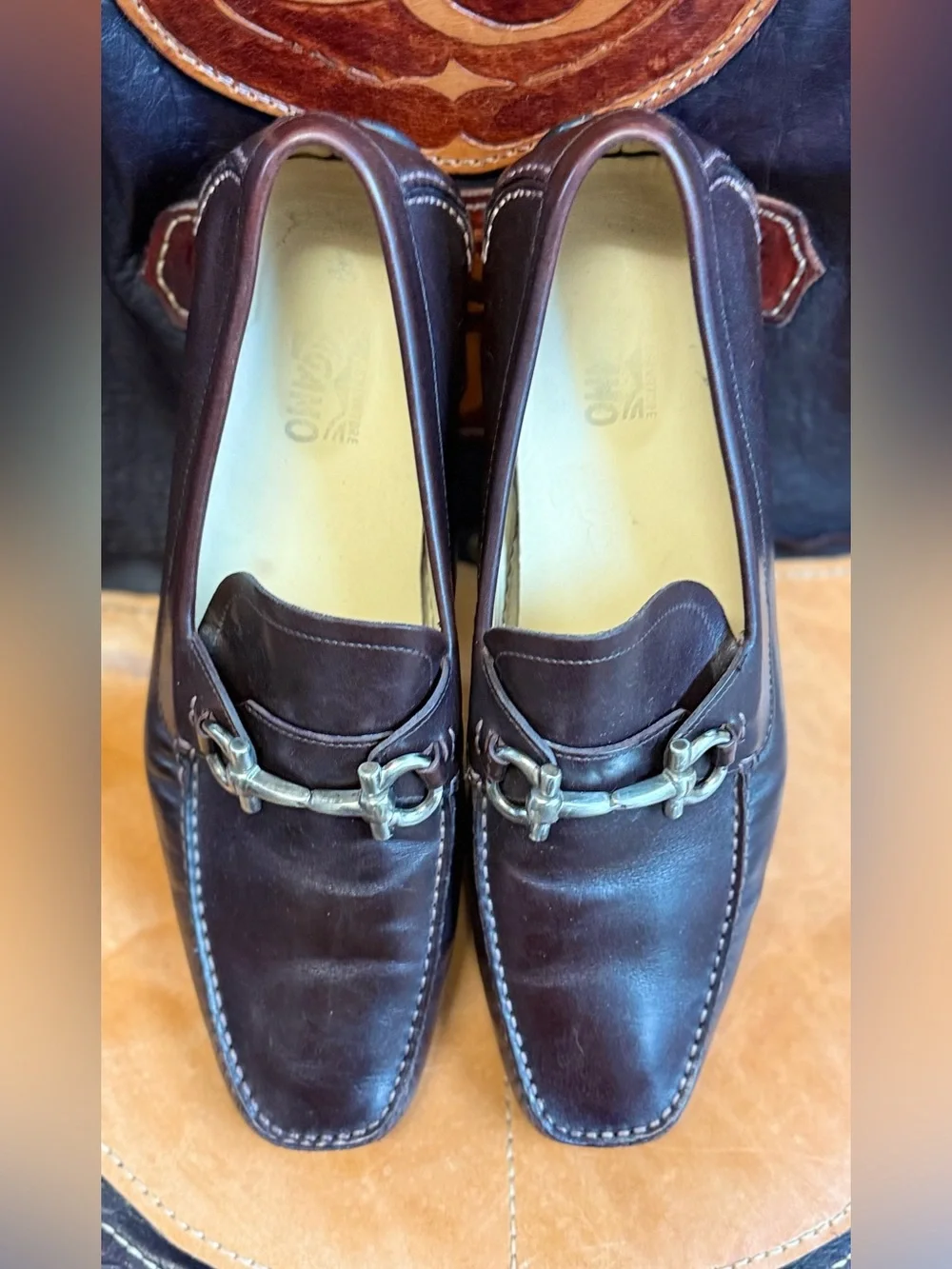 Salvatore Ferragamo Brown Leather Horsebit Driving Shoes